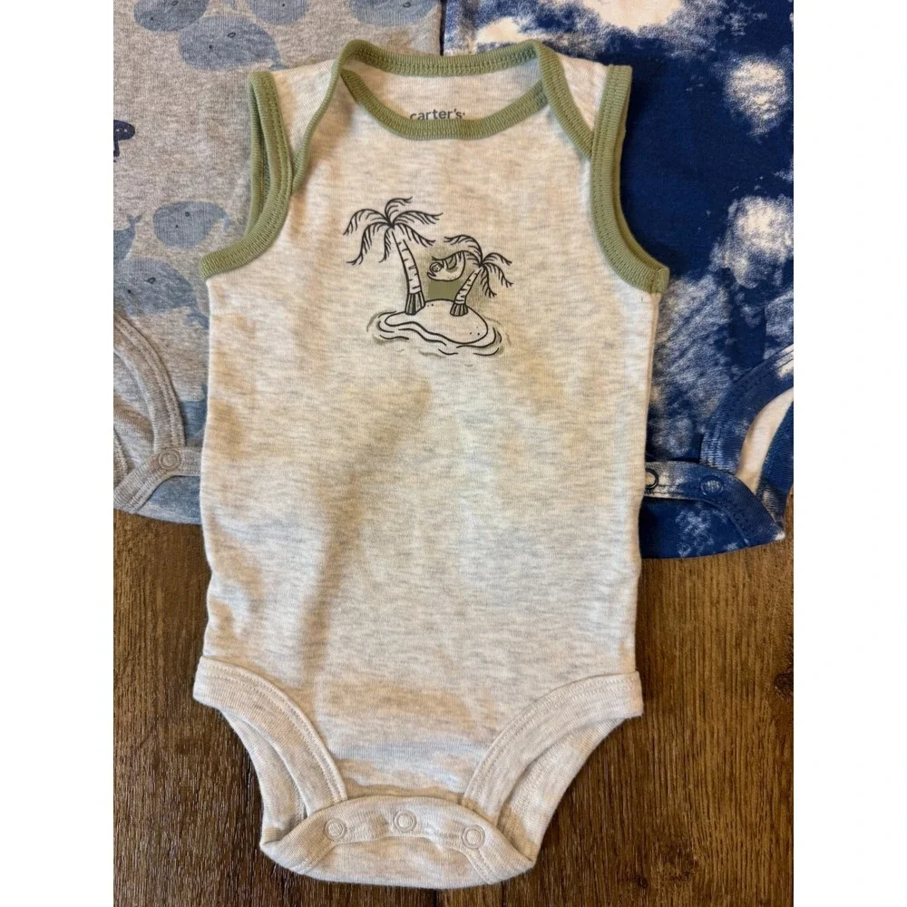 Carters Baby Boy Rompers 3 Months Outfit Clothes Summer Lot Sleeveless Bodysuits